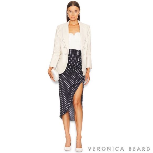 Veronica Beard **NWT** Beacon Dickey Faux Vegan Leather Blazer Jacket in Ecru - Picture 12 of 15